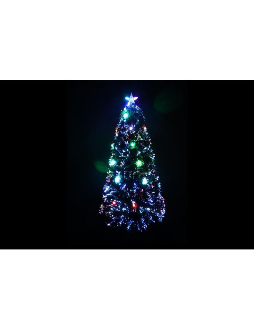 MULTICOLOR FIBER OPTIC TREE 120cm 21 LIGHTS
