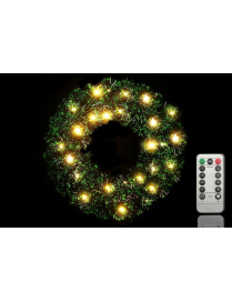CLASSIC GREEN CROWN d.30cm WITH 20 LEDs