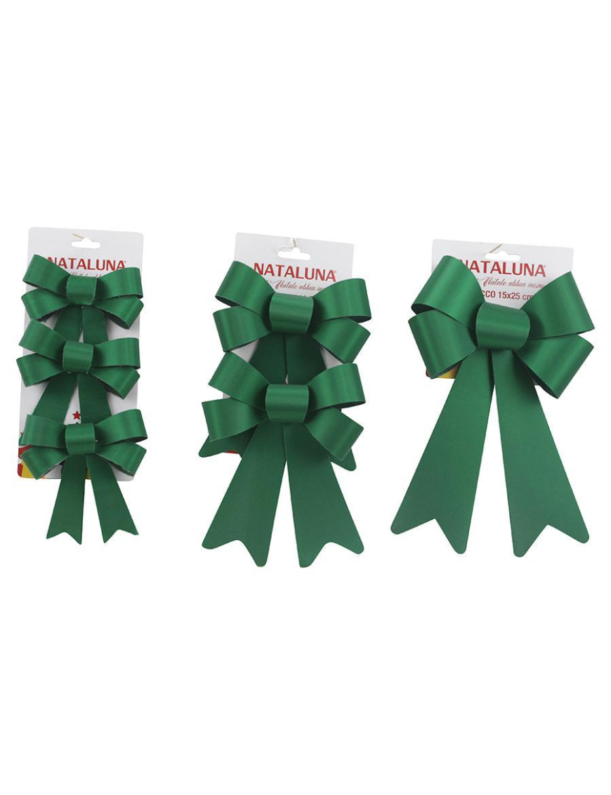COCCARDA NATALIZIA VERDE 3 MISURE ASSORTITE