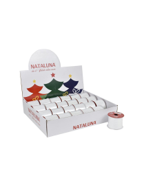 WHITE/SILVER RIBBON 6.3x2.7 cm