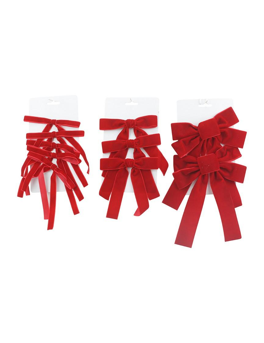RED CHRISTMAS BOWS 3 ASSORTED SIZES