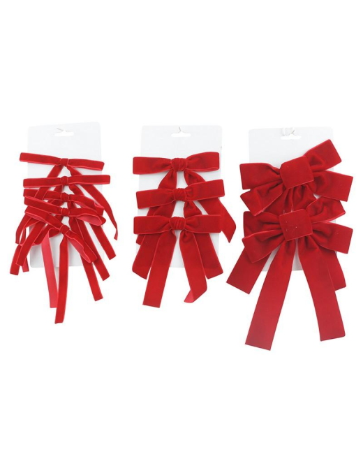 RED CHRISTMAS BOWS 3 ASSORTED SIZES
