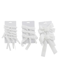 WHITE CHRISTMAS BOWS 3 ASSORTED SIZES