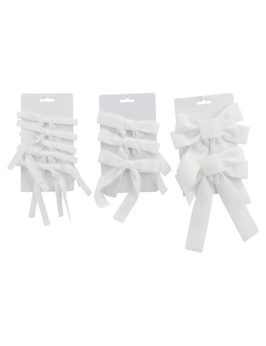 WHITE CHRISTMAS BOWS 3 ASSORTED SIZES