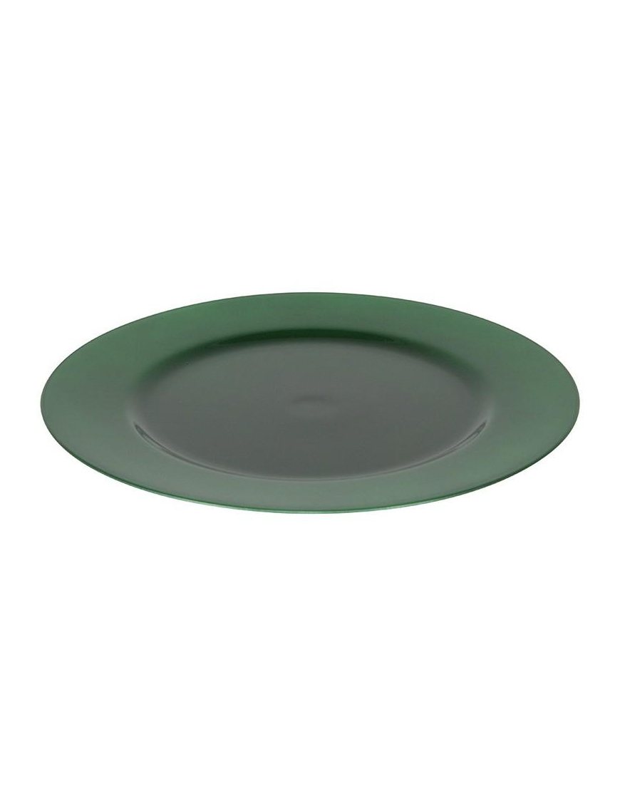 SOTTOPIATTO LISCIO 33cm VERDE SCURO