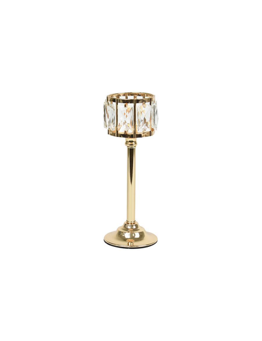 GOLD GLASS CANDLE HOLDER 10x10x23cm