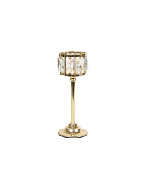 GOLD GLASS CANDLE HOLDER 10x10x28cm