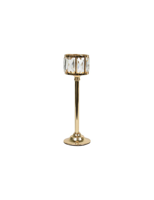 GOLD GLASS CANDLE HOLDER 10x10x33cm