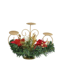 PORTACANDELA 3 FIAMME  CON STELLA DI NATALE 25cm