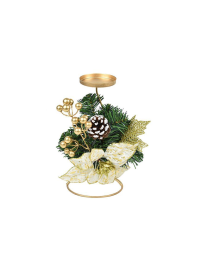 1-Flame Candle Holder with Poinsettia 22cm