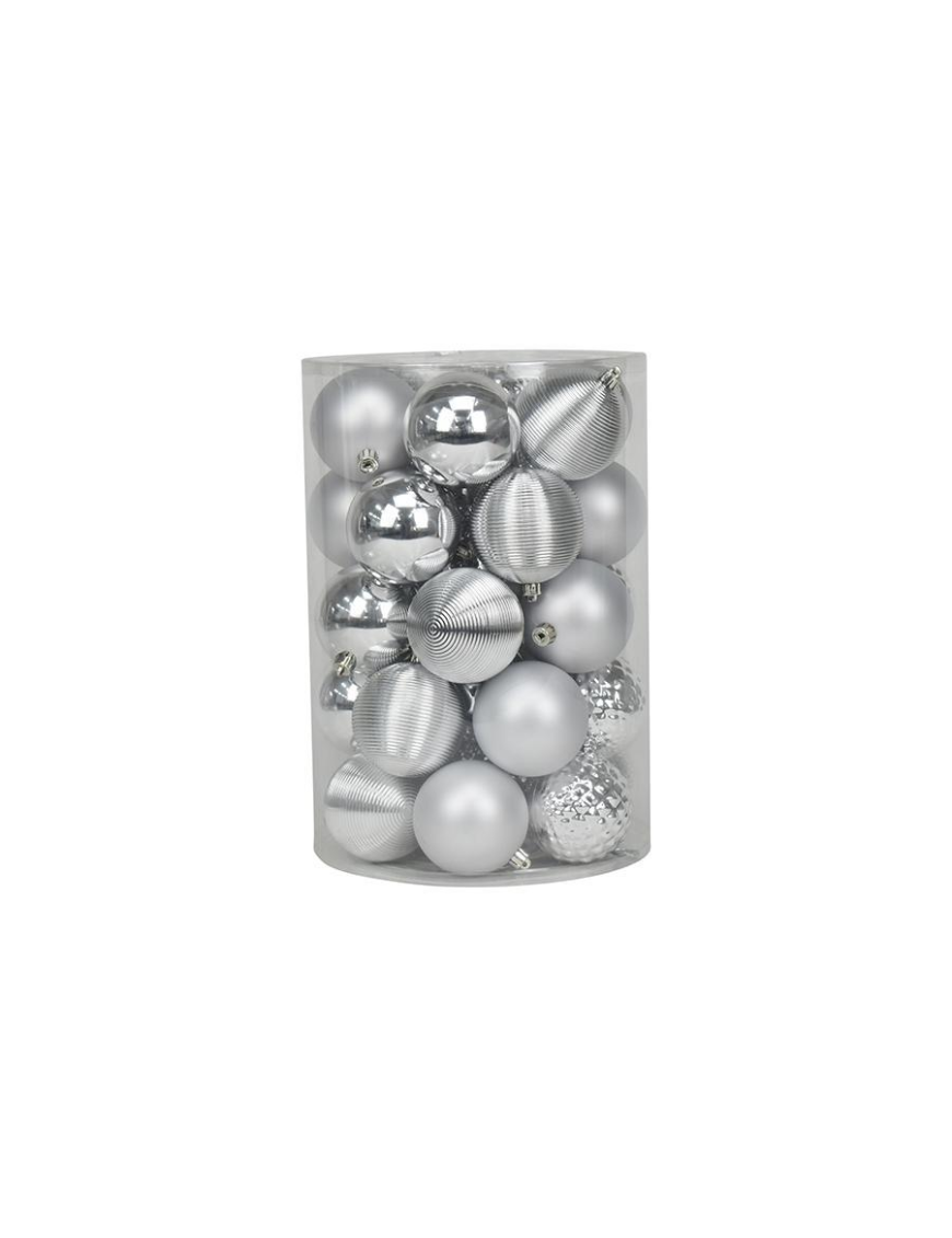 8cm SPHERES 34 pieces SILVER