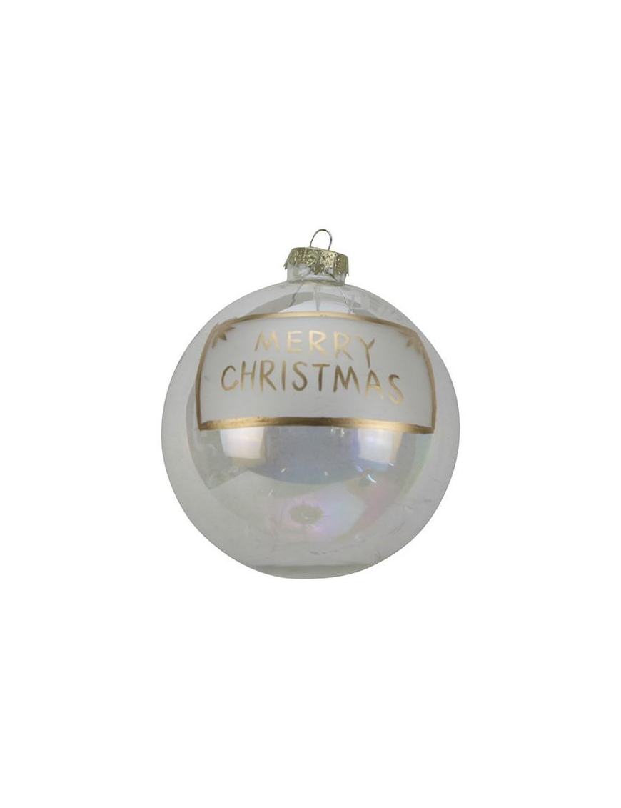 SFERA  8cm TRASPARENTE/BIANCO