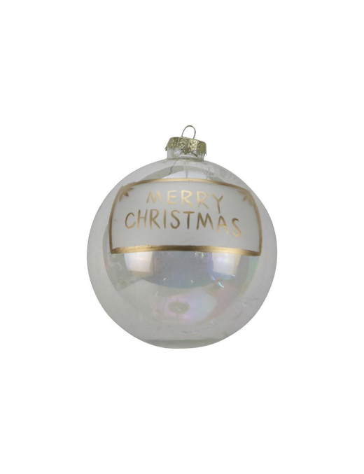 SFERA 10cm TRASPARENTE/BIANCO