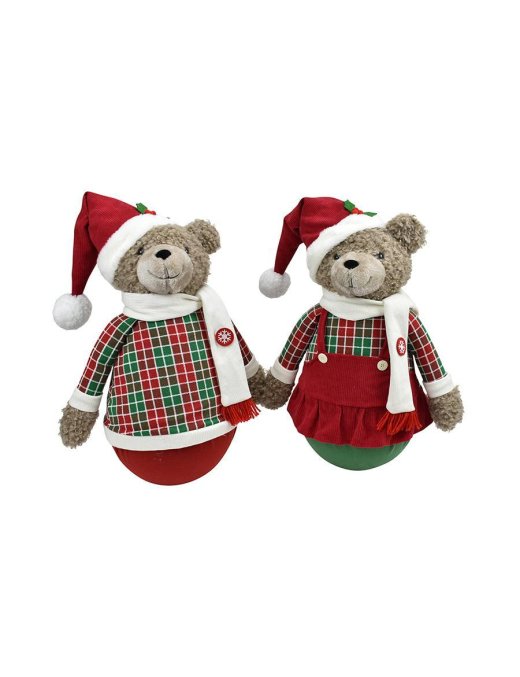 60cm RED/GREEN ROTATING BEAR