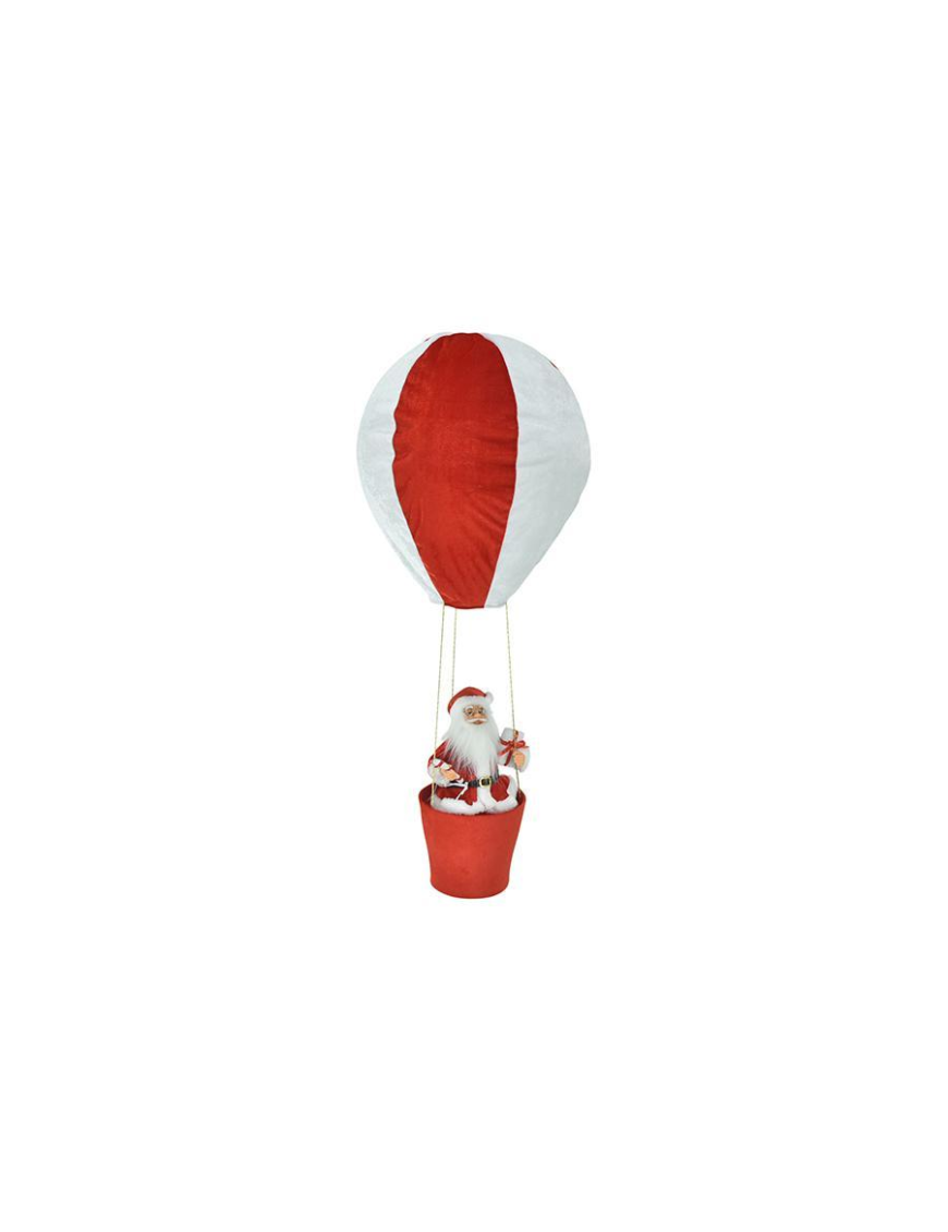 MONGOLFIERA CON BABBO BIANCO/ROSSO 35x85cm