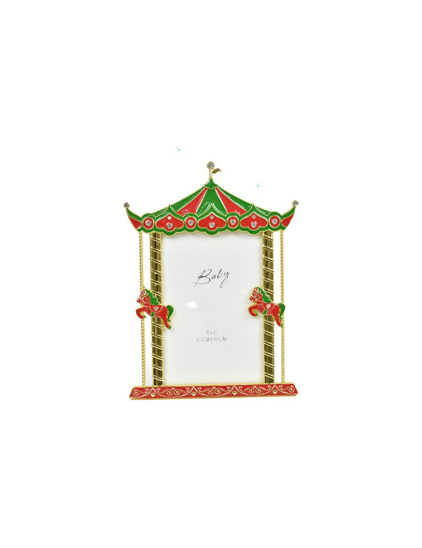 GREEN/RED PHOTO FRAME 16x22cm CIRCUS LINE