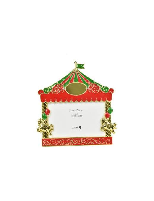 GREEN/RED PHOTO FRAME 16x22cm CIRCUS LINE