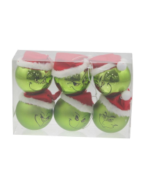 SFERA MODELLO GRINCH VERDE  8cm 6pezzi