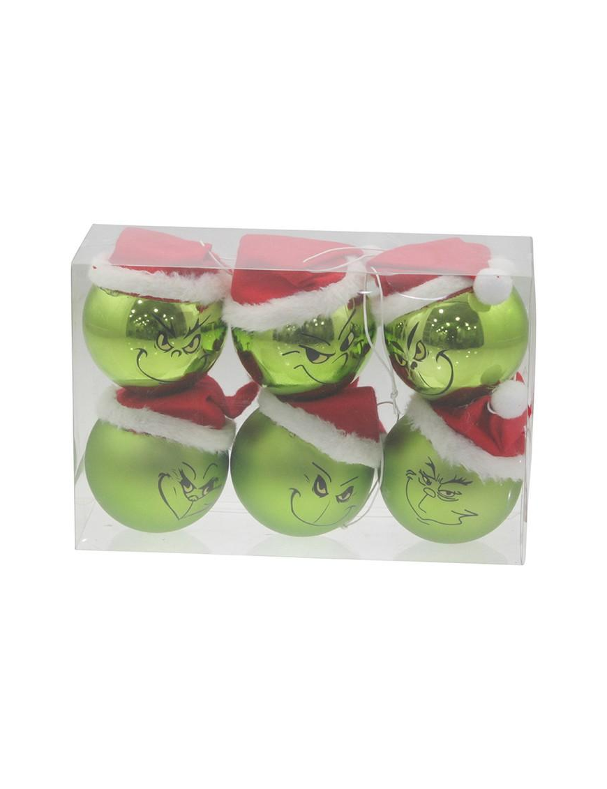 SFERA MODELLO GRINCH VERDE  8cm 6pezzi