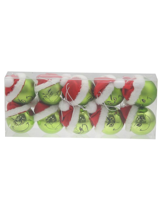 SFERA MODELLO GRINCH VERDE  6cm 10pezzi