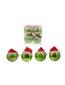 GREEN GRINCH MODEL SPHERE 10cm 4 pieces