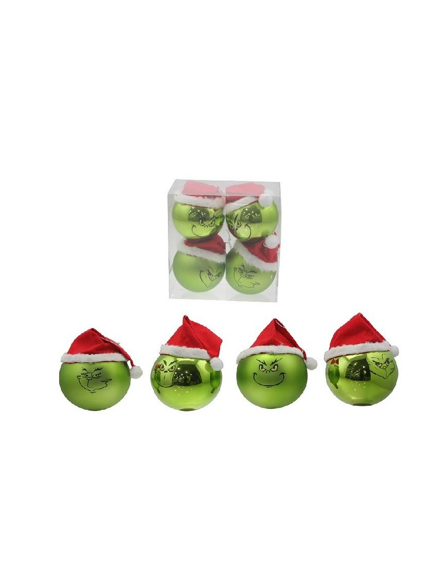 SFERA MODELLO GRINCH VERDE 10cm 4pezzi