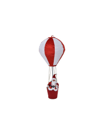 HOT AIR BALLOON WITH WHITE/RED SANTA 40x92cm