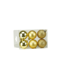 GOLD SPHERES 5cm 6 pieces GLOSSY/MAT