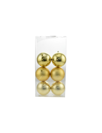 GOLD SPHERES 10cm 6 pieces GLOSSY/MAT