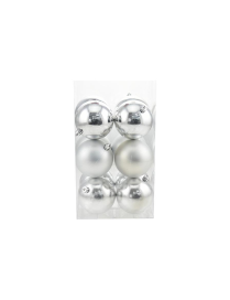 ARGENTO SFERE  8cm 12pezzi LUCIDA/MA
