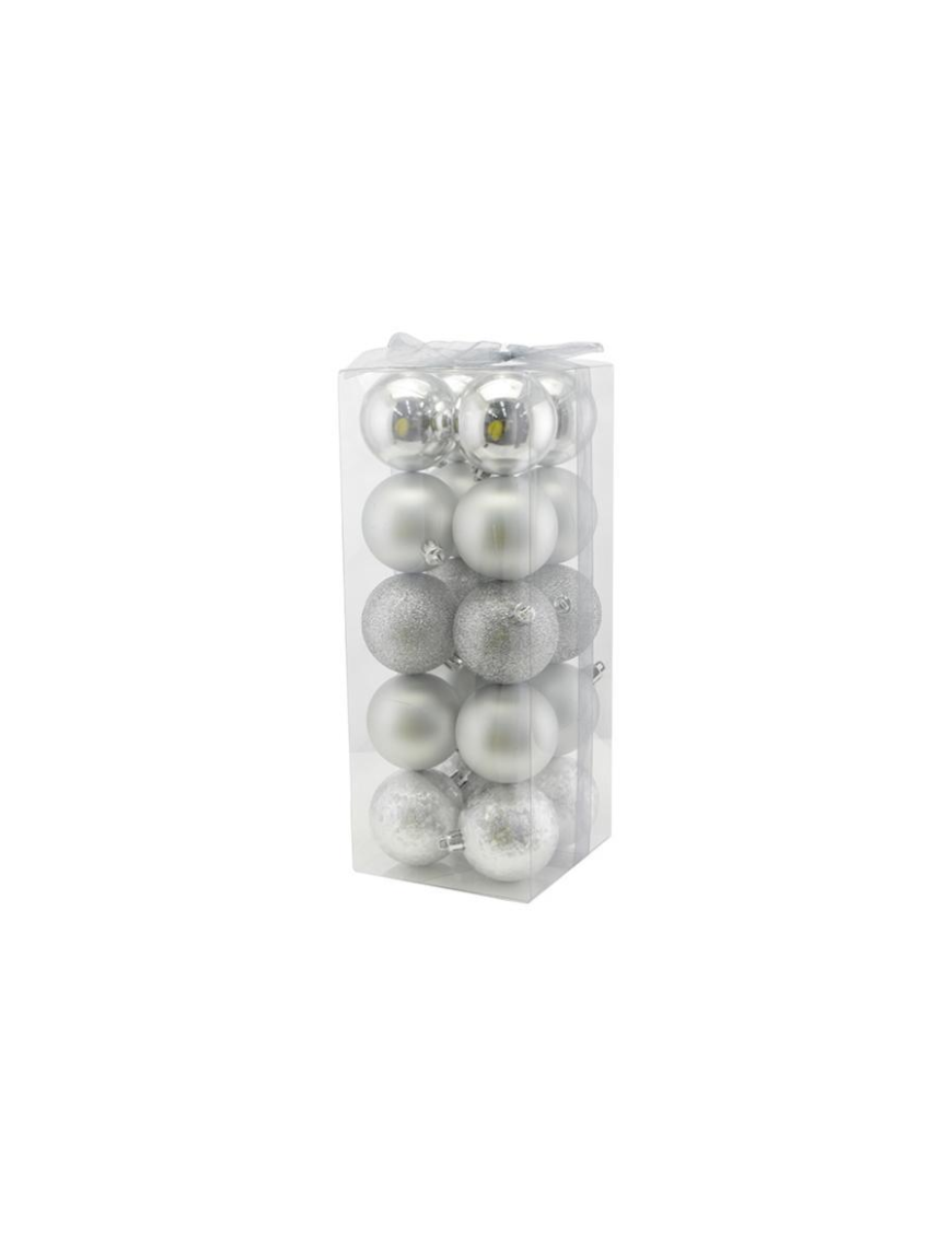 ARGENTO SFERE  6cm 20pezzi LUCIDA/MA