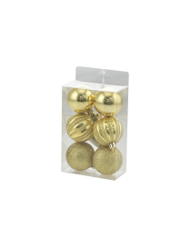 GOLD SPHERES 5cm 6 pieces GLOSSY/MAT