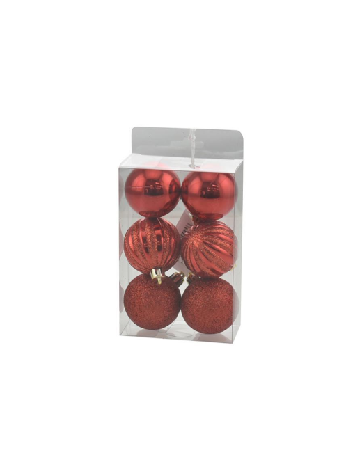 RED SPHERES 5cm 6 pieces GLOSSY/MAT