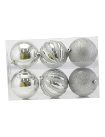 ARGENTO SFERE 10cm 6pezzi LUCIDA/MATTA