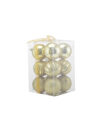 GOLD SPHERES 8cm 12 pieces GLOSSY/MAT