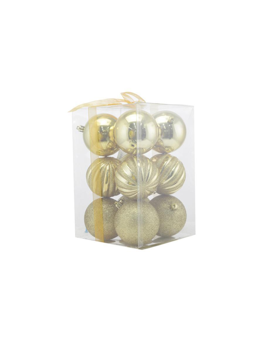 ORO SFERE  8cm 12pezzi LUCIDA/MATTA