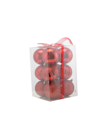 ROSSO SFERE  8cm 12pezzi LUCIDA/MATTA