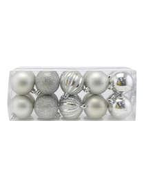 ARGENTO SFERE  6cm 20pezzi LUCIDA/MATTA