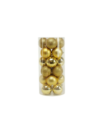 SFERE LUCIDE, MATTE E GLITTERATE ORO  7cm 24pezzi