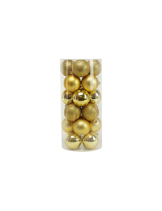 SFERE LUCIDE, MATTE E GLITTERATE ORO  7cm 24pezzi