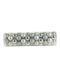 SFERE LUCIDE, MATTE E GLITTERATE ARGENTO  5cm 60pezzi