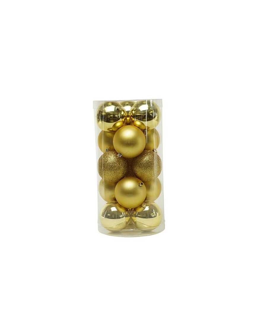 9cm 15pcs GOLD SHINY, MATTE AND GLITTERY SPHERES