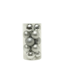SFERE LUCIDE, MATTE E GLITTERATE ARGENTO  9cm 15pezzi