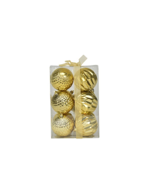 GOLD RHOMBUS/SHAPED SPHERES 8cm 12 pieces
