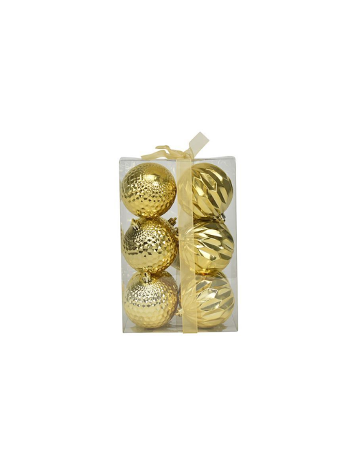 GOLD RHOMBUS/SHAPED SPHERES 8cm 12 pieces