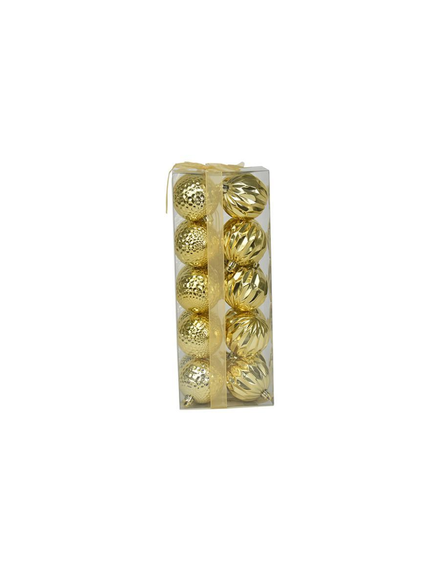 RHOMBUS/SHAPED GOLD SPHERES 6cm 20 pieces