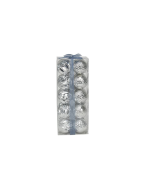 SILVER RHOMBUS/SHAPED SPHERES 6cm 20 pieces