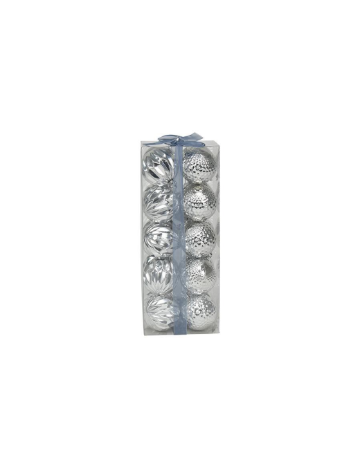 SFERE ROMBI/SAGOMATE ARGENTO  6cm 20pezzi