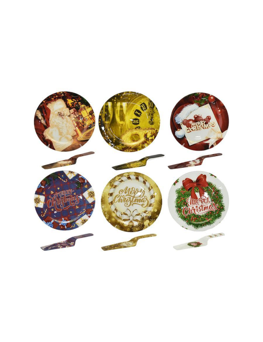30cm ROUND PANETTONE PLATE WITH ASSORTED COLORS AND DESIGNS SCOOP