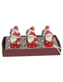 SANTA CLAUS TEA LIGHT 6 pieces